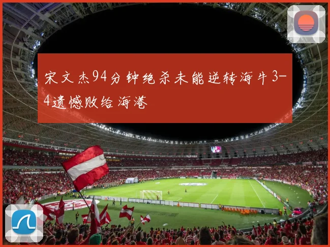 宋文杰94分钟绝杀未能逆转海牛3-4遗憾败给海港